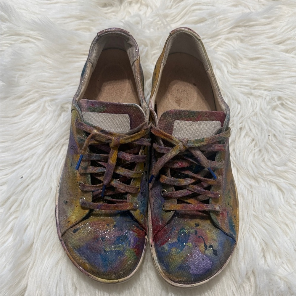Birkenstock Multicolor Paint-Splatter Canvas Sneakers